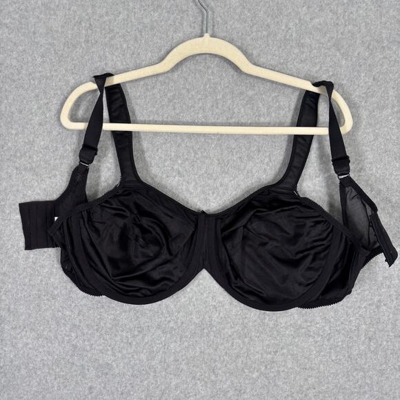 Bali 3562 Bra 42D Black Satin‎ Tracings Underwire Minimizer Full Cup Wide Strap - Picture 7 of 10